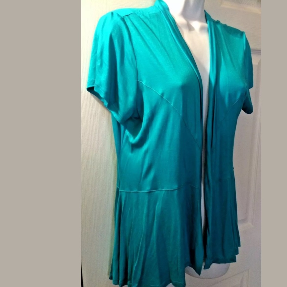 New ZURY Boutique Jersey Knit Cardigan Top Blue